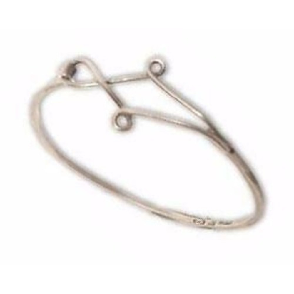 Vintage Modernist Sterling Silver Cuff Bangle Bracelet Signed JUVENAL 925*6.67"